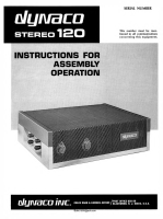 Dynaco Stereo-120 - Owners Manual 